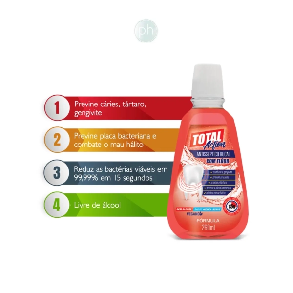 Antisséptico-Total-Action-MENTA-SUAVE-260ml-BENEFICIOS